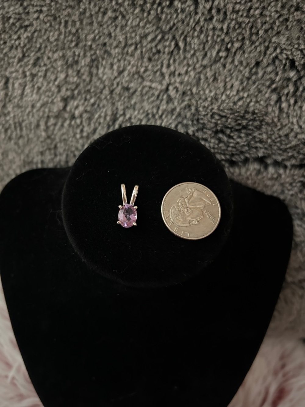 Vintage 925 Sterling Silver Amethyst Pendant